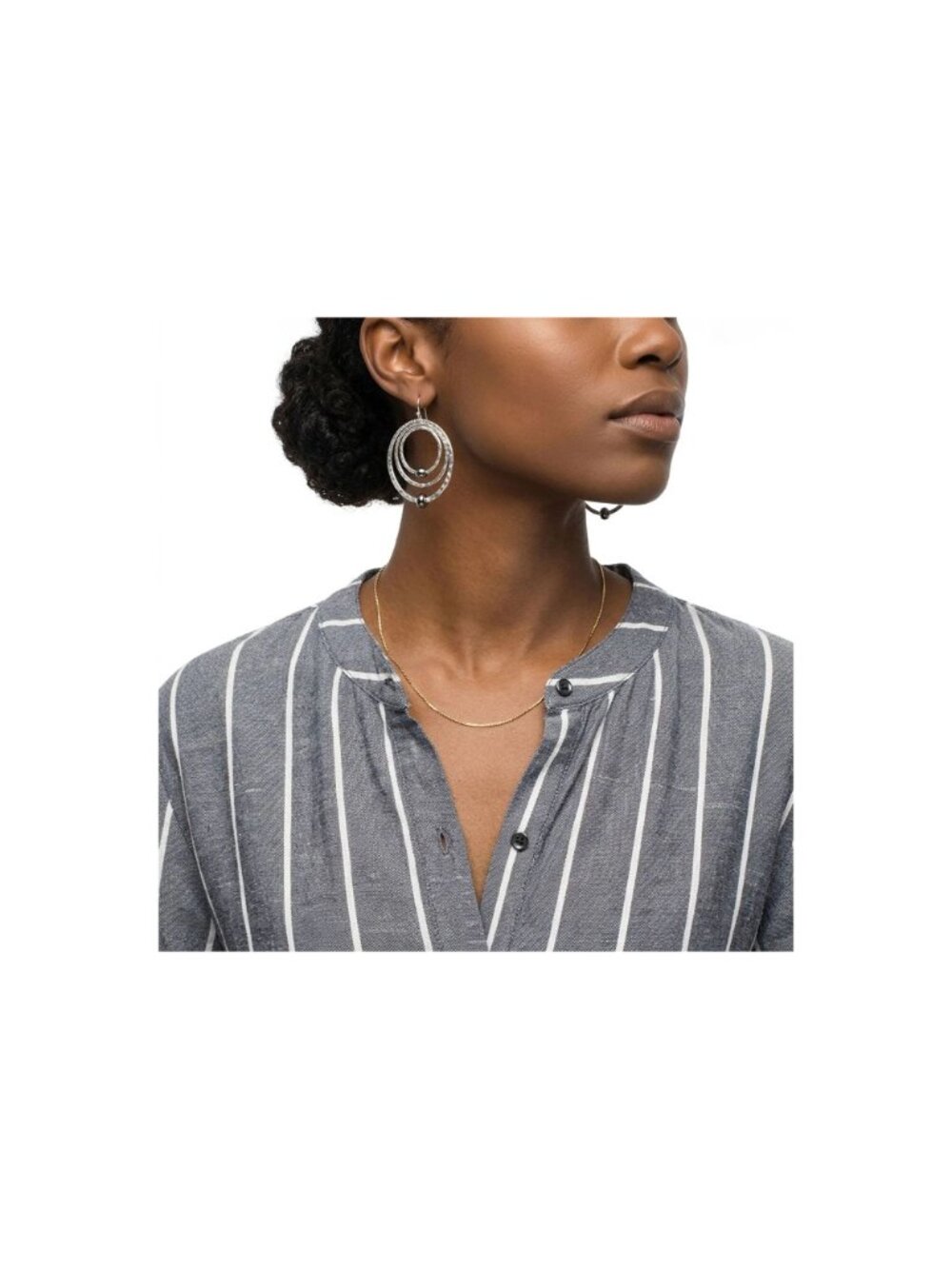 Blue Pin Stripe Long Shirt Kimono Beach Cover Up Cruise Travel Vacation Resort - Picture 2 of 6